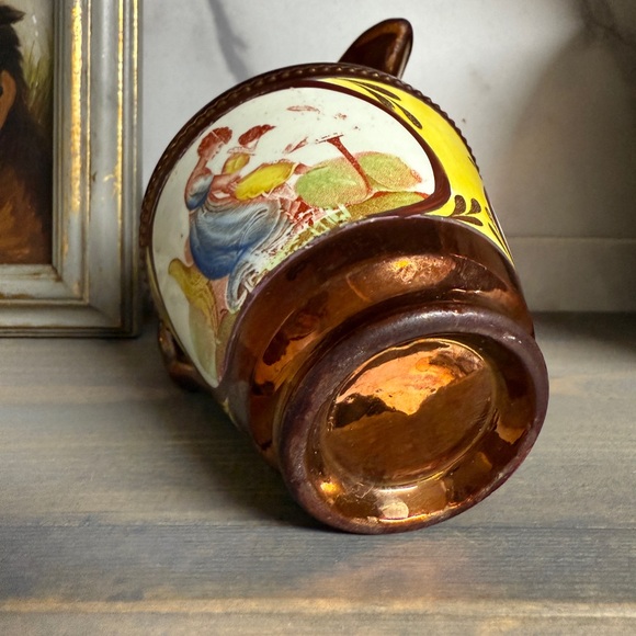 Antique Victorian English  Pottery Copper Luster Ware Jug/Pitcher 1840 - Picture 7 of 10